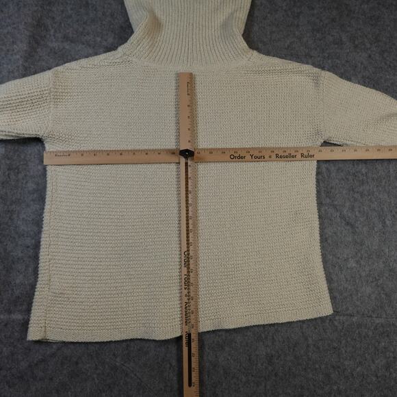J. Jill Sweater Womens Medium Turtleneck Chunky Knit Cream Ivory Jumper PUllover - Picture 7 of 10